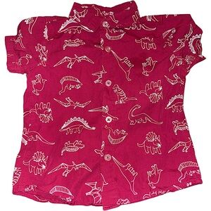 Brooklyn Boys Short Sleeve Dinosaur Print Shirt Button Up size 3T